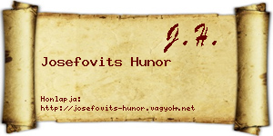 Josefovits Hunor névjegykártya